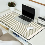 Neutral Green Lines Minimalist Artwork Desk Mat Gallery Image 2