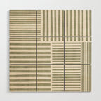 Neutral Green Lines Minimalist Artwork Wood Wall Art Gallery Image 1