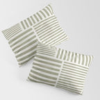 Neutral Green Lines Minimalist Artwork Pillow Sham Gallery Image 3