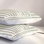 Neutral Green Lines Minimalist Artwork Pillow Sham Gallery Image 3