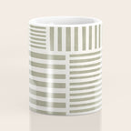 Neutral Green Lines Minimalist Artwork Coffee Mug Gallery Image 4