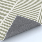 Neutral Green Lines Minimalist Artwork Rug Gallery Image 4
