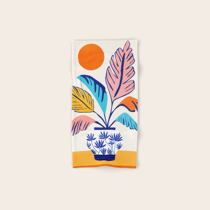 Summer Tropical Plant Still Life Bath Towel Gallery Image 1