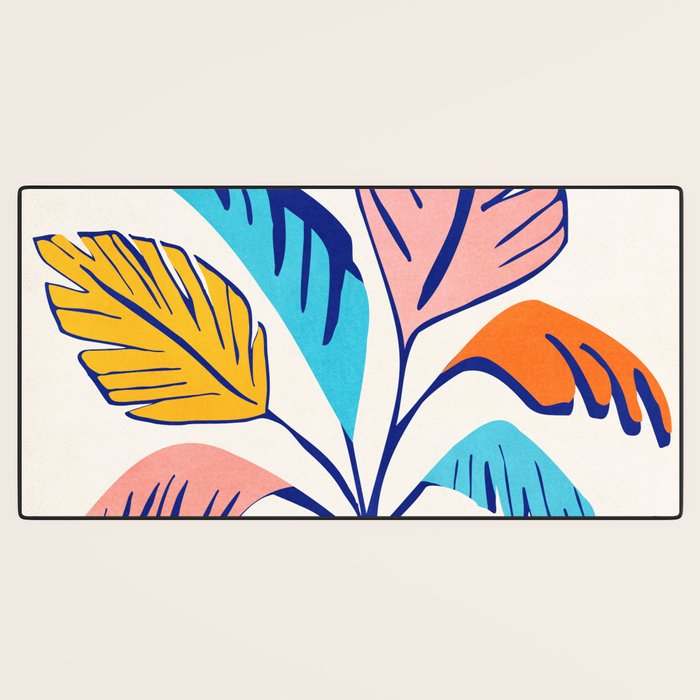 Summer Tropical Plant Still Life Desk Mat Gallery Image 3