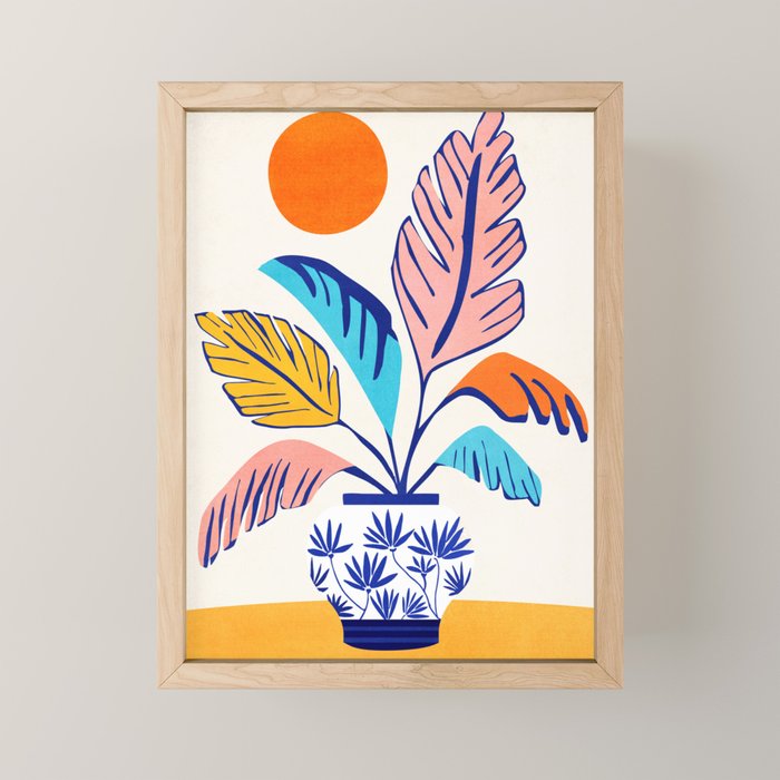 Summer Tropical Plant Still Life Mini Art Print Gallery Image 1