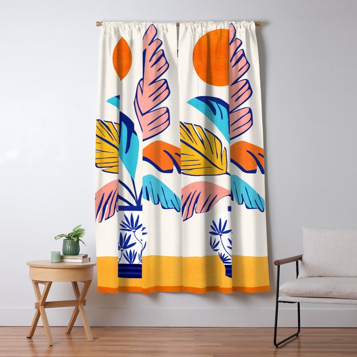 Summer Tropical Plant Still Life Window Curtain Gallery Image 5