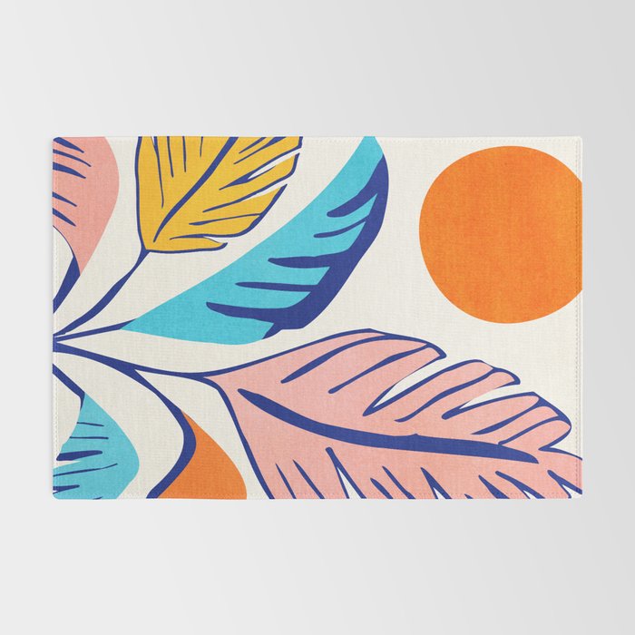 Summer Tropical Plant Still Life Rug Gallery Image 2