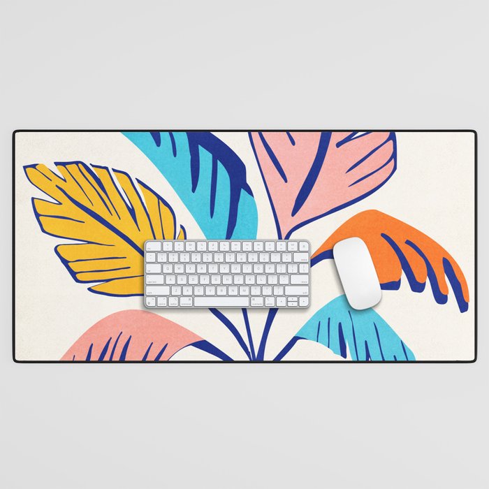 Summer Tropical Plant Still Life Desk Mat Gallery Image 1