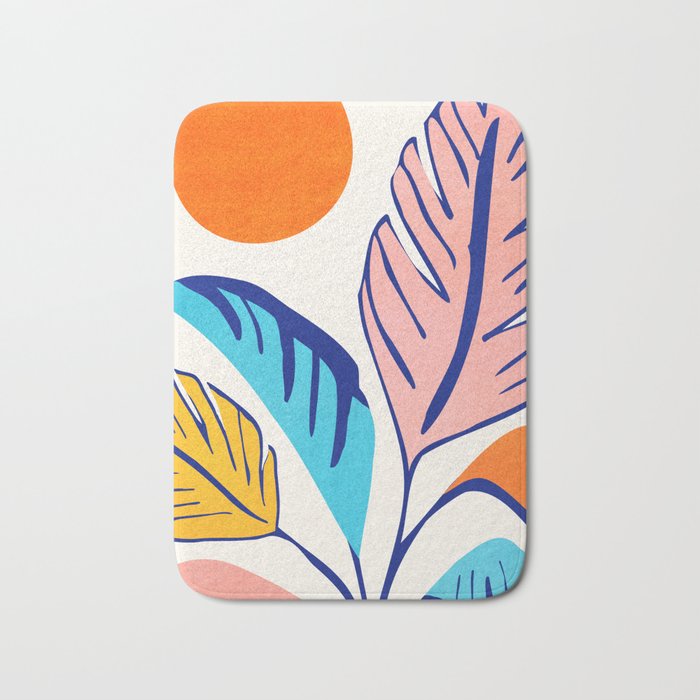 Summer Tropical Plant Still Life Bath Mat Gallery Image 1