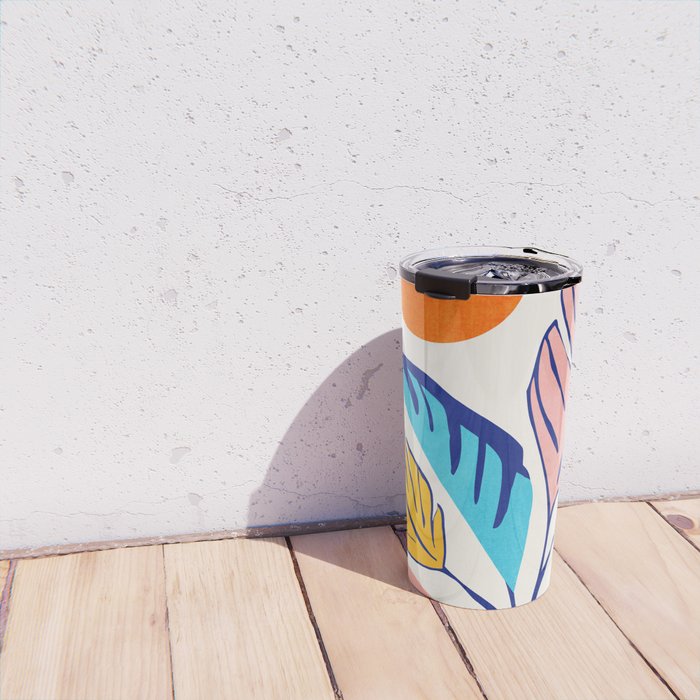 Summer Tropical Plant Still Life Travel Mug Gallery Image 4