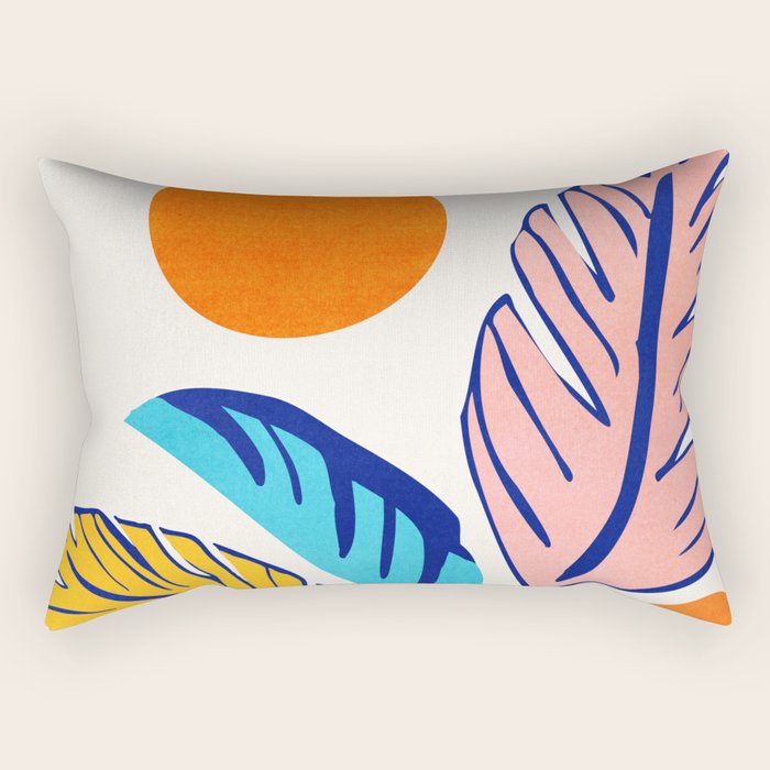 Summer Tropical Plant Still Life Rectangular Pillow Gallery Image 1