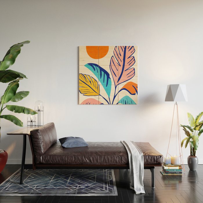 Summer Tropical Plant Still Life Wood Wall Art Gallery Image 2