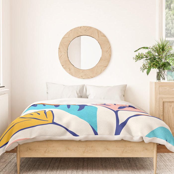 Summer Tropical Plant Still Life Duvet Cover Gallery Image 3