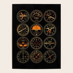 Aircraft Flight Instruments - Full Black Poster Gallery Image 4