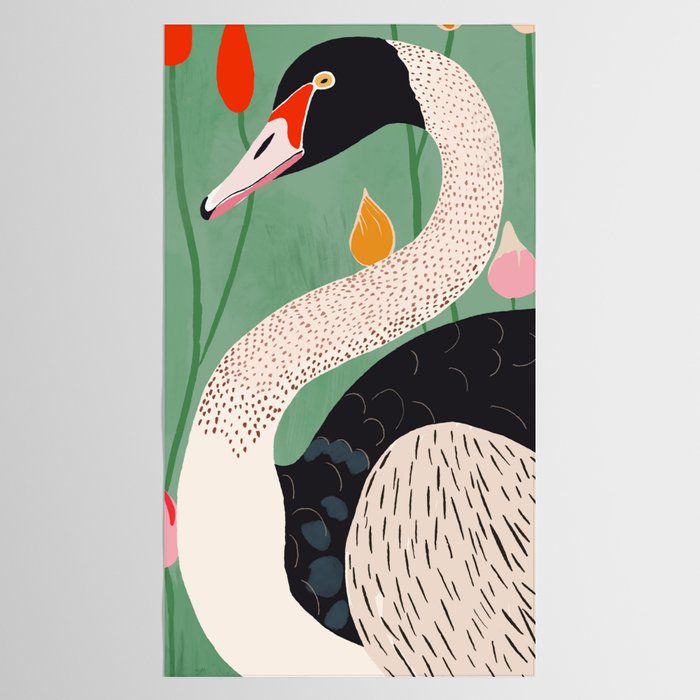 Swan in Flowers Tablecloth Gallery Image 2