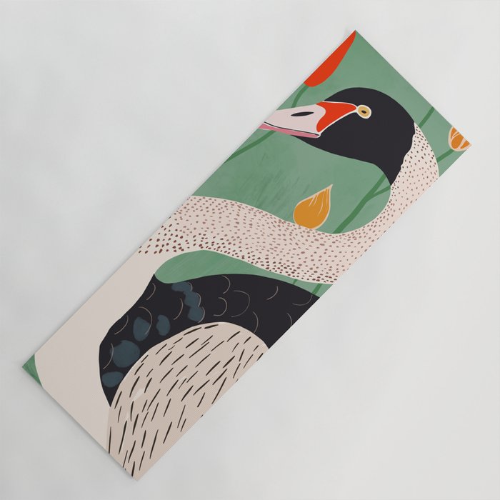 Swan in Flowers Yoga Mat Gallery Image 1