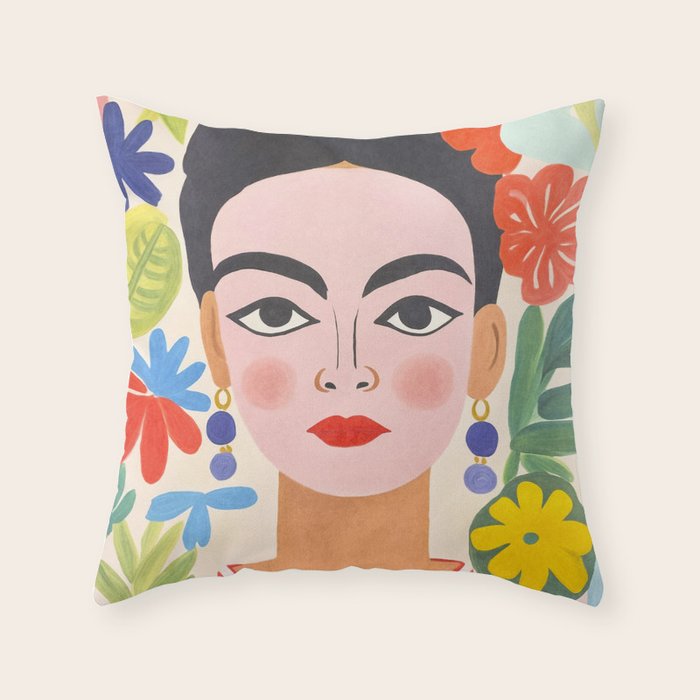 Garden Girl Summer Beauty Throw Pillow Gallery Image 6