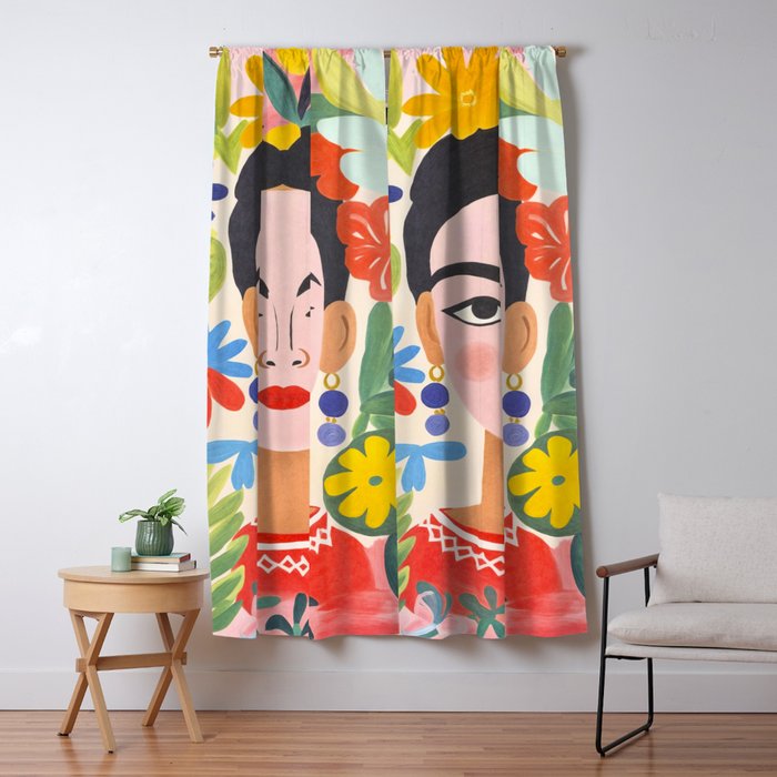 Garden Girl Summer Beauty Window Curtain