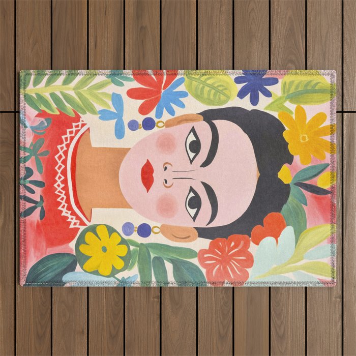 Garden Girl Summer Beauty Outdoor Rug Gallery Image 1