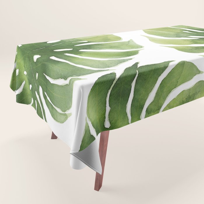 Monstera watercolor I Tablecloth Gallery Image 1