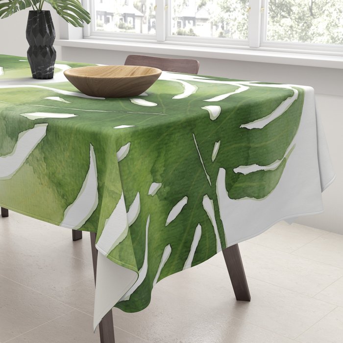 Monstera watercolor I Tablecloth Gallery Image 3