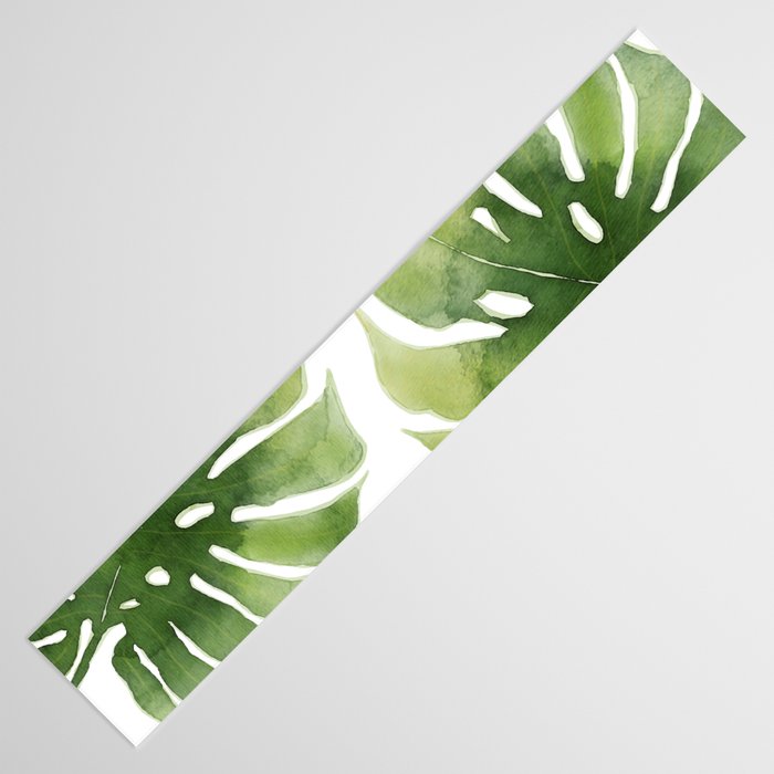 Monstera watercolor I Table Runner Gallery Image 3