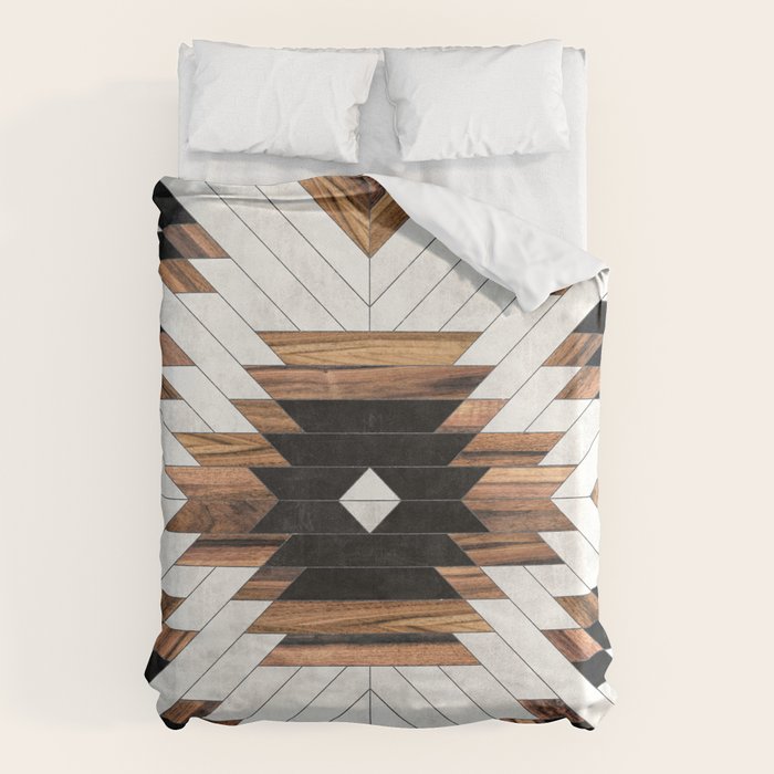Urban Tribal Pattern No.5 - Aztec - Concrete and Wood Duvet Cover Gallery Image 6