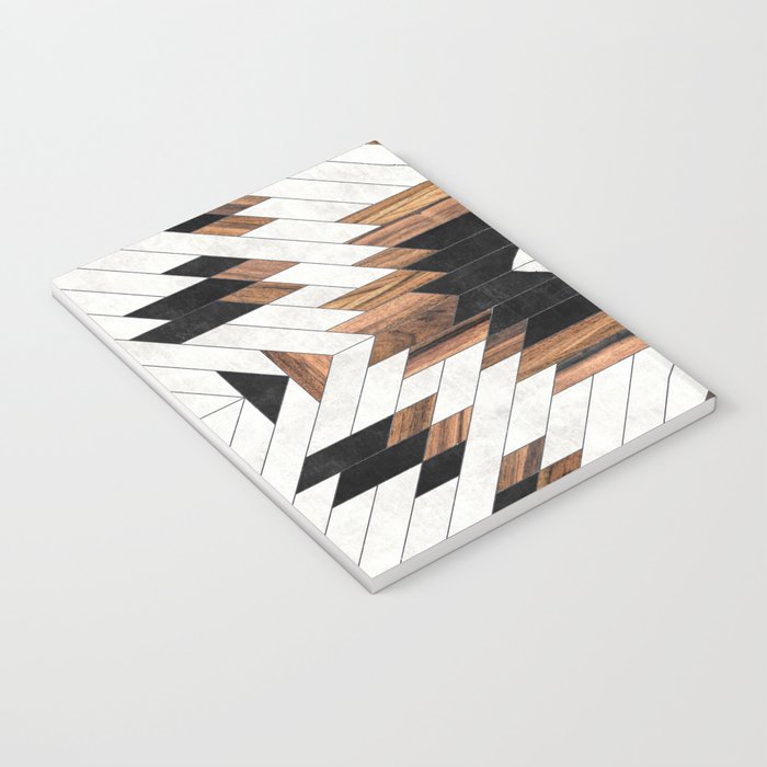 Urban Tribal Pattern No.5 - Aztec - Concrete and Wood Notebook Gallery Image 3
