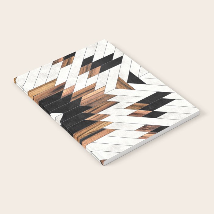 Urban Tribal Pattern No.5 - Aztec - Concrete and Wood Notebook Gallery Image 1