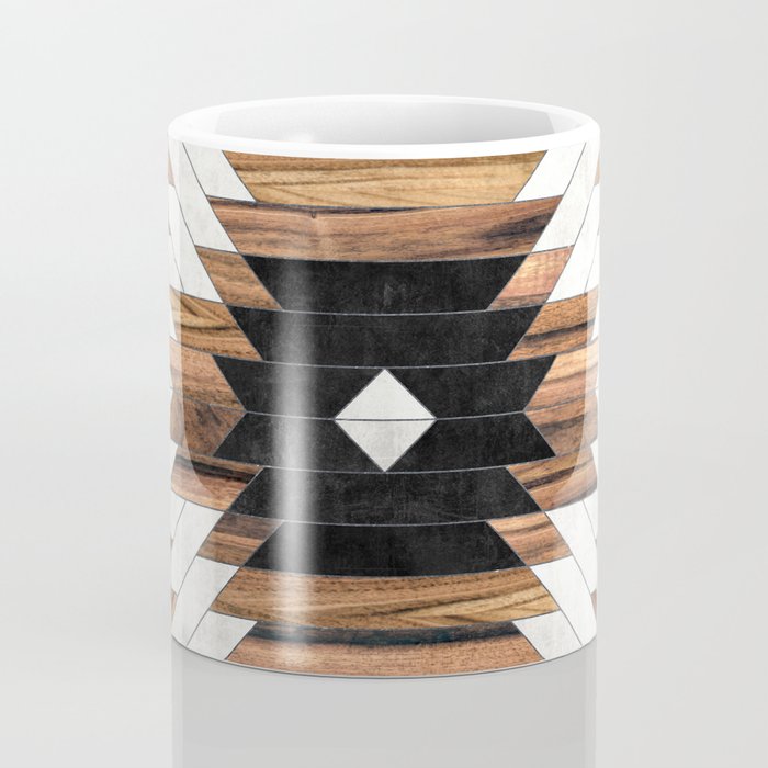 Urban Tribal Pattern No.5 - Aztec - Concrete and Wood Coffee Mug Gallery Image 4