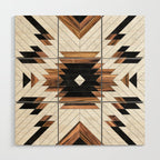 Urban Tribal Pattern No.5 - Aztec - Concrete and Wood Wood Wall Art Gallery Image 1