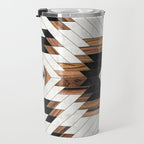 Urban Tribal Pattern No.5 - Aztec - Concrete and Wood Travel Mug Gallery Image 3