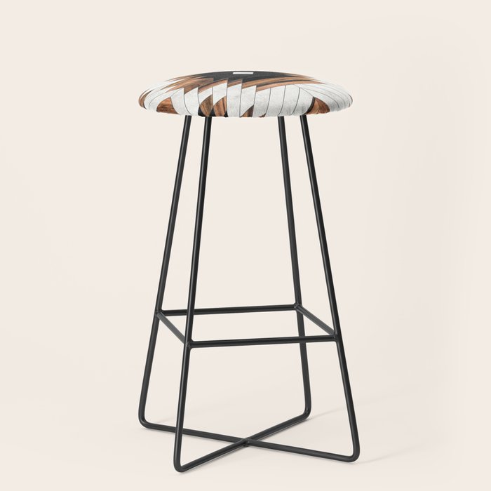 Urban Tribal Pattern No.5 - Aztec - Concrete and Wood Stool Gallery Image 1