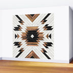 Urban Tribal Pattern No.5 - Aztec - Concrete and Wood Wall Mural Gallery Image 2
