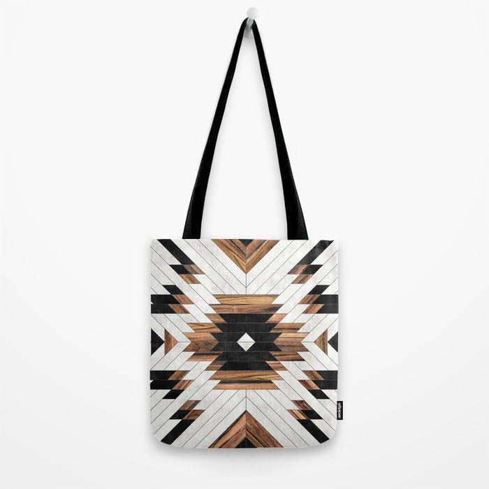 Urban Tribal Pattern No.5 - Aztec - Concrete and Wood Tote Bag Gallery Image 2