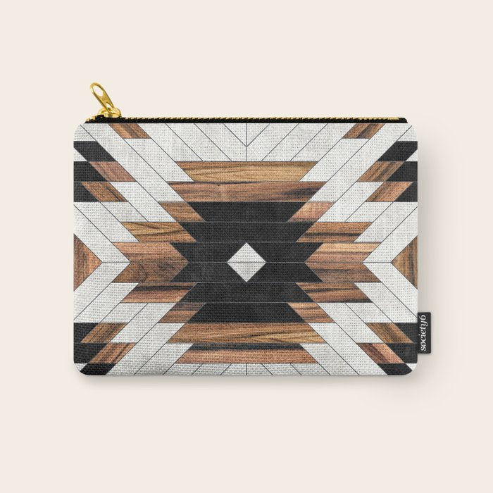 Urban Tribal Pattern No.5 - Aztec - Concrete and Wood Carry All Pouch Gallery Image 1