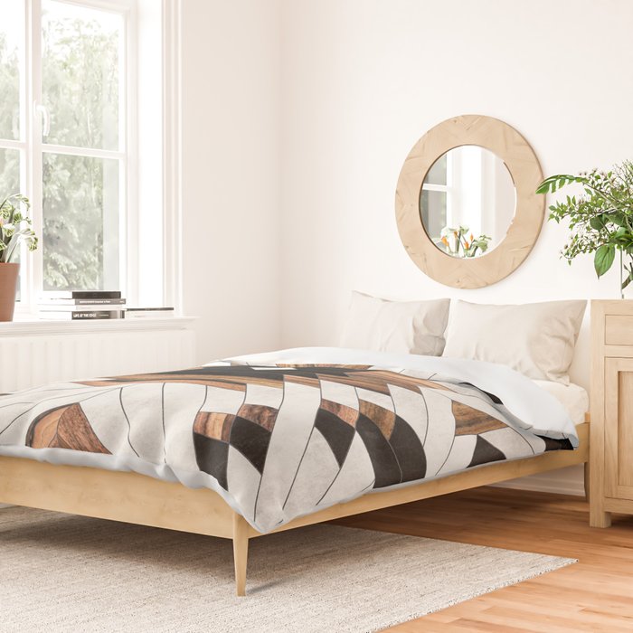 Urban Tribal Pattern No.5 - Aztec - Concrete and Wood Duvet Cover Gallery Image 2