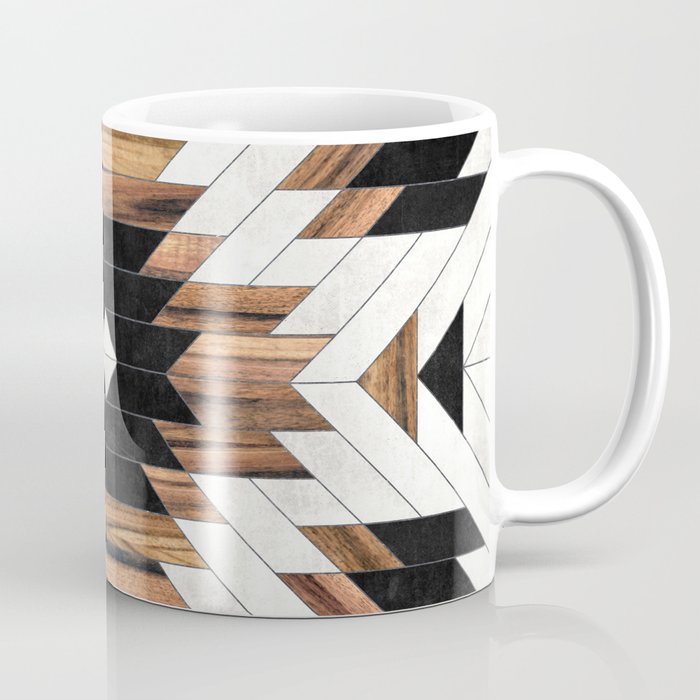 Urban Tribal Pattern No.5 - Aztec - Concrete and Wood Coffee Mug Gallery Image 1