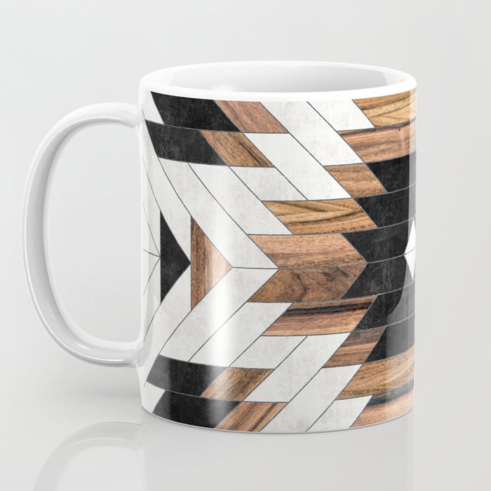 Urban Tribal Pattern No.5 - Aztec - Concrete and Wood Coffee Mug Gallery Image 3