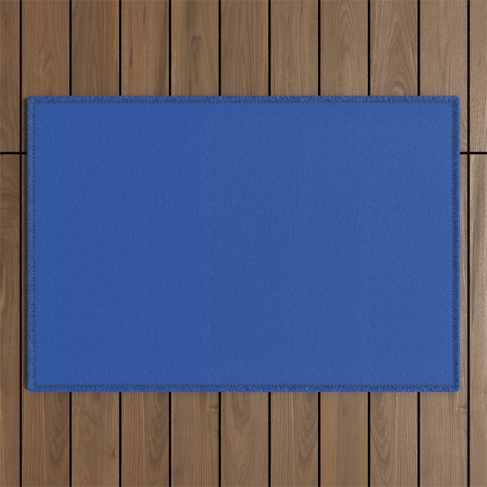 Cobalt Blue Solid Color Outdoor Rug Gallery Image 1