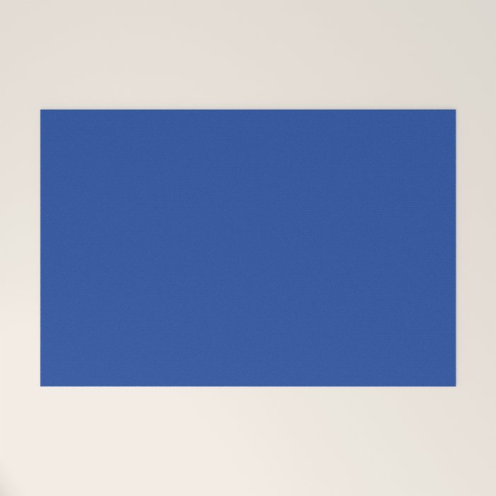Cobalt Blue Solid Color Welcome Mat Gallery Image 1