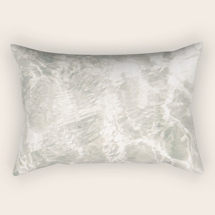 Clear water | beach fine art photography | sea wave and sand Rectangular Pillow Gallery Image 1