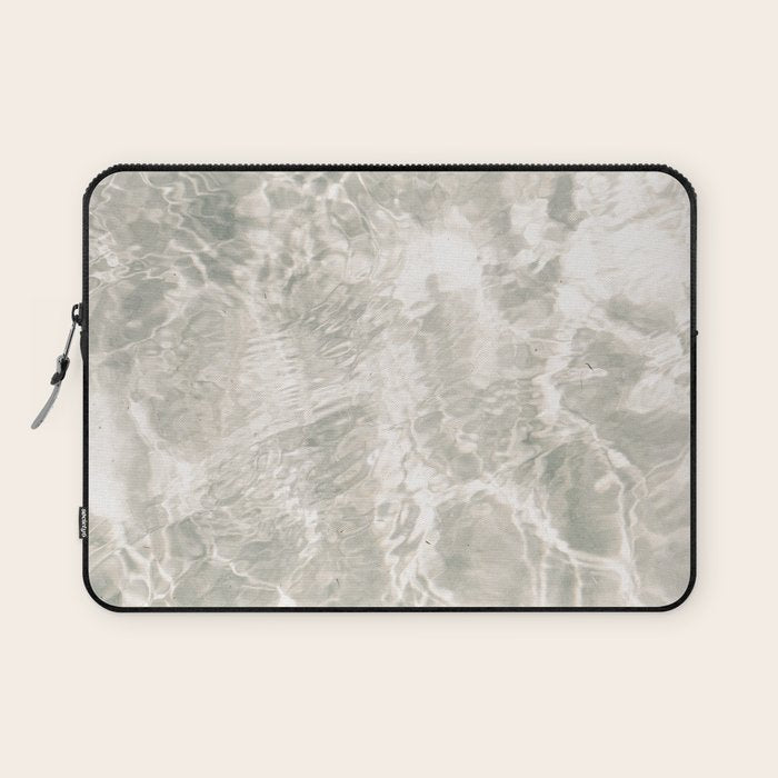 Clear water | beach fine art photography | sea wave and sand Laptop Sleeve Gallery Image 1