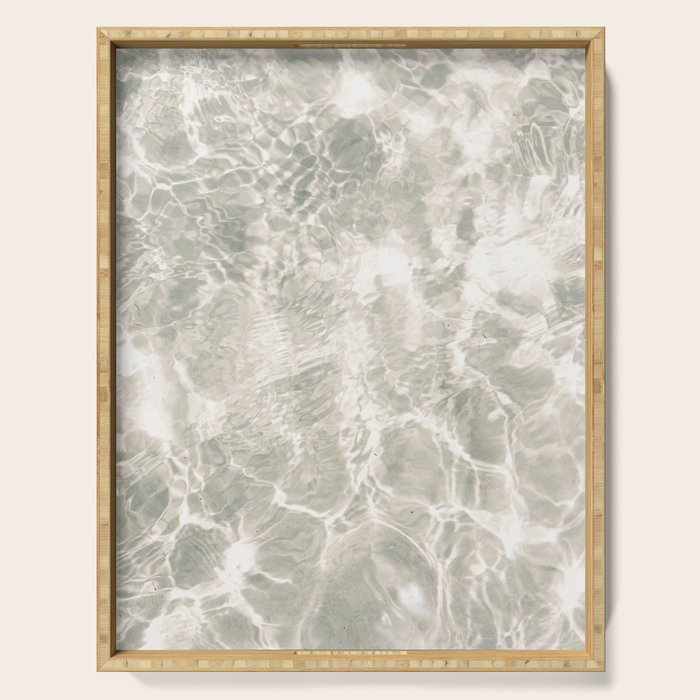 Clear water | beach fine art photography | sea wave and sand Serving Tray Gallery Image 1