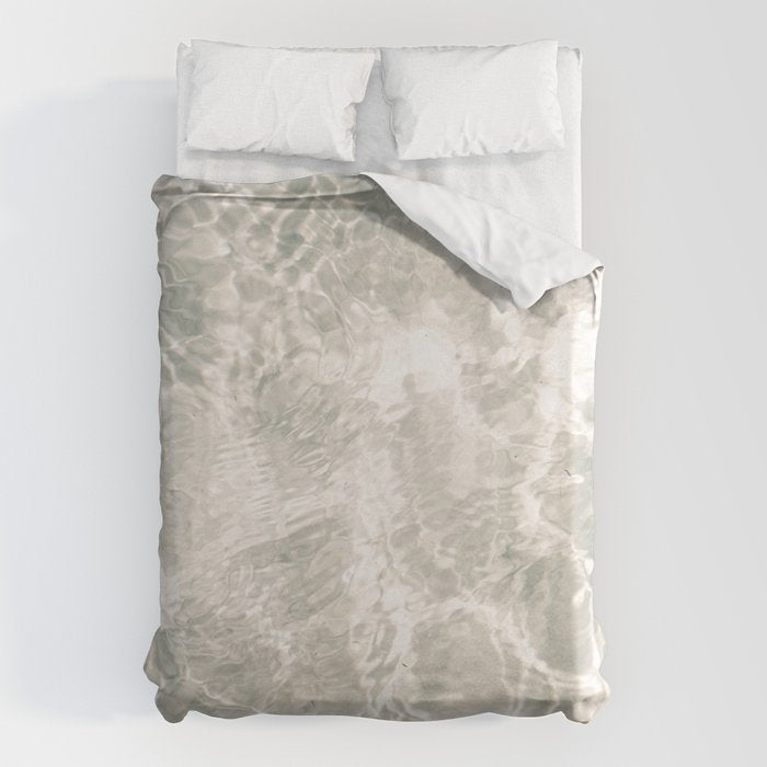 Clear water | beach fine art photography | sea wave and sand Duvet Cover Gallery Image 6
