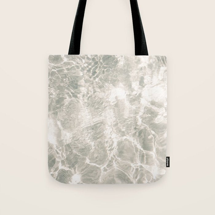 Clear water | beach fine art photography | sea wave and sand Tote Bag Gallery Image 1
