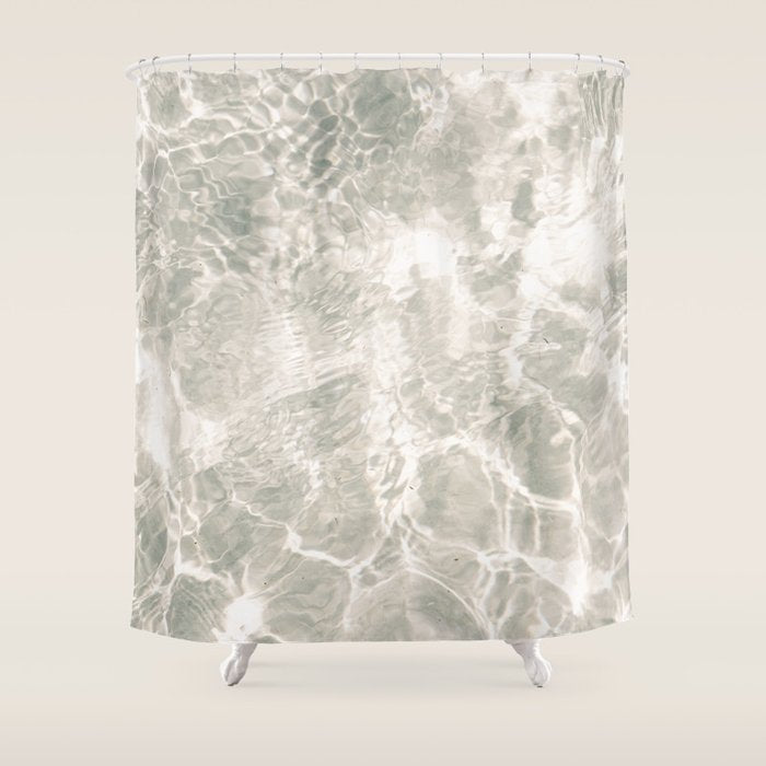 Clear water | beach fine art photography | sea wave and sand Shower Curtain Gallery Image 1