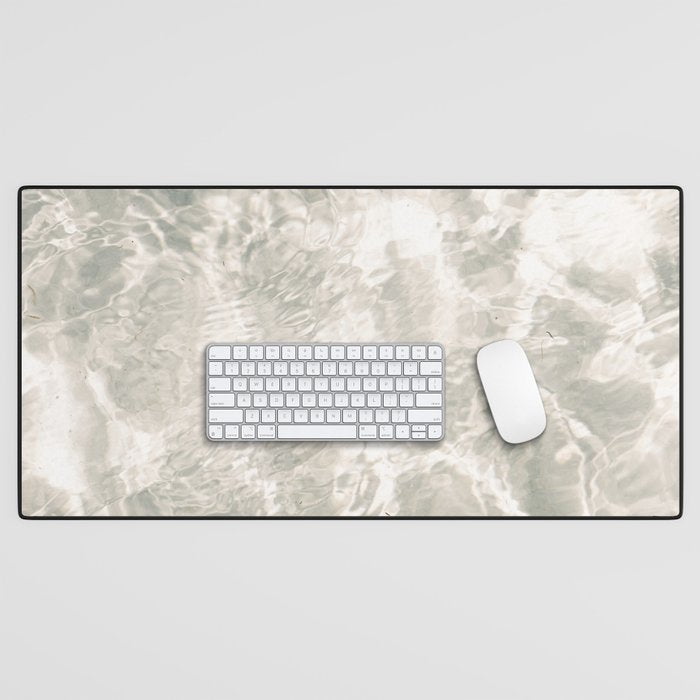 Clear water | beach fine art photography | sea wave and sand Desk Mat Gallery Image 1