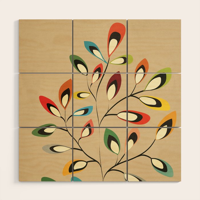 Mid-Century Abstract Branch 02 Wood Wall Art Gallery Image 1