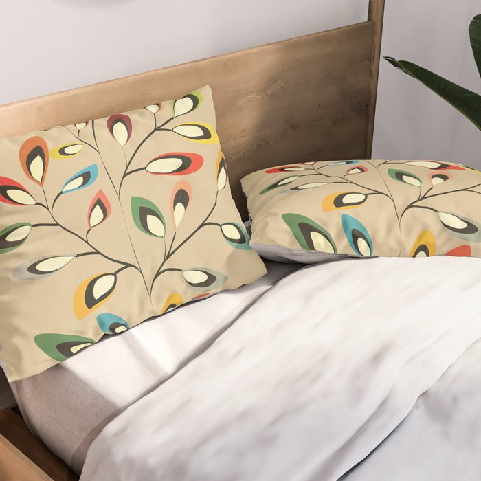 Mid-Century Abstract Branch 02 Pillow Sham Gallery Image 2